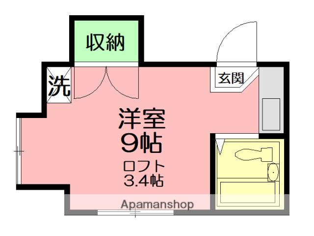 ドレミハイツ(ワンルーム/2階)の間取り写真