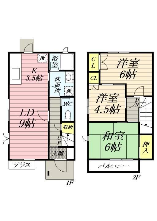 藤が岡テラスハウス(3LDK)の間取り写真