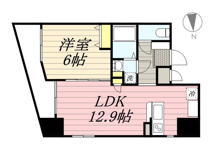 SーFORT茅ヶ崎(1LDK/8階)の間取り写真