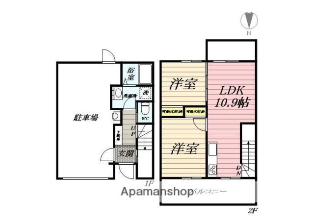 シーサイドヴィレッジ湘南茅ケ崎(2LDK/2階)の間取り写真