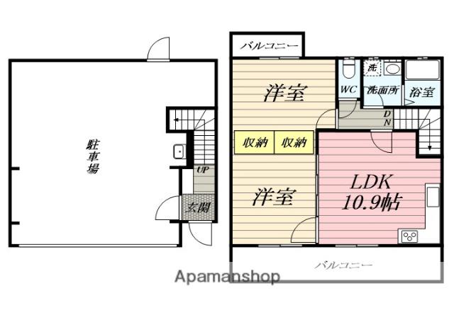 シーサイドヴィレッジ湘南茅ケ崎(2LDK/1階)の間取り写真