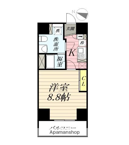 ACCESS湘南平塚(1K/13階)の間取り写真