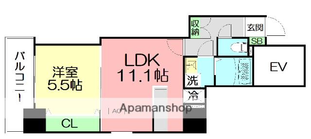 GARBO FUJISAWA(1LDK/8階)の間取り写真