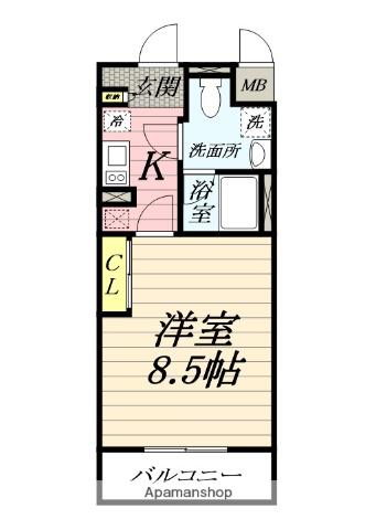 ACCESS湘南平塚(1K/10階)の間取り写真