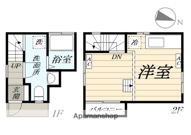 フェリオ湘南台(ワンルーム/2階)の間取り写真