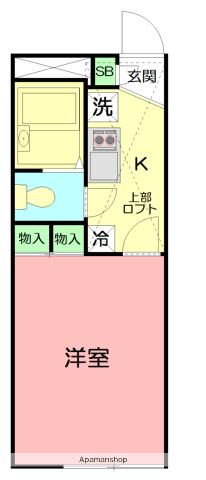 CASA小原台(1K/2階)の間取り写真
