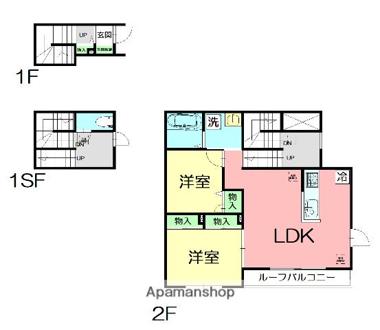 SPACE45A(2LDK/2階)の間取り写真