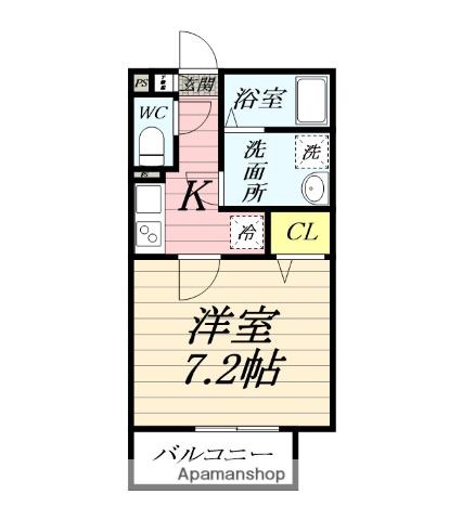 ジーメゾン綾瀬寺尾北(1K/1階)の間取り写真