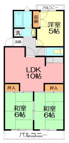 サンパレス湘南Ⅲ(3LDK/2階)の間取り写真