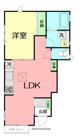ハイムエイトⅡ C棟(1LDK/1階)の間取り写真