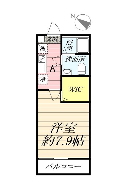 アザーレ・ディオン六会日大前(1K/2階)の間取り写真