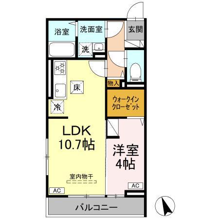 DBLESS湘南藤沢(1LDK/1階)の間取り写真