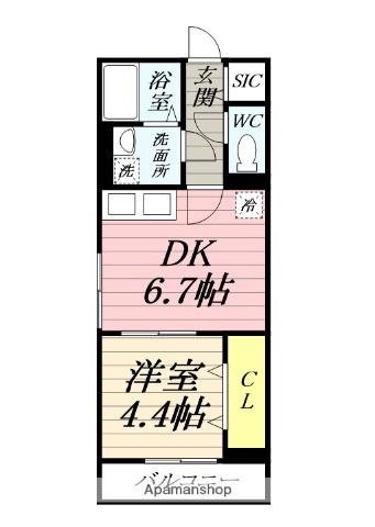 YOUTH VILLAGE北矢名(1DK/1階)の間取り写真