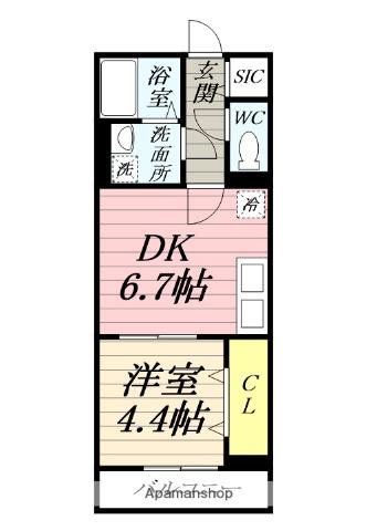 YOUTH VILLAGE北矢名(1DK/1階)の間取り写真