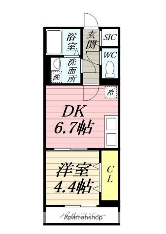 YOUTH VILLAGE北矢名(1DK/2階)の間取り写真