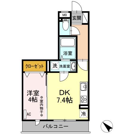 LSY-56(1DK/3階)の間取り写真