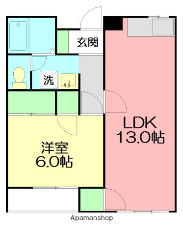 メゾンアイリスF(1LDK/2階)の間取り写真