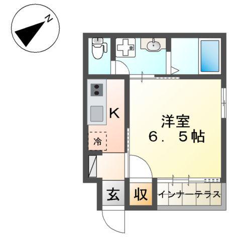 サンライト・洋(1K/1階)の間取り写真