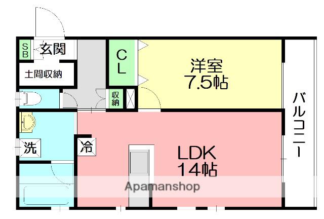 エイトピュア汐見台(1LDK/1階)の間取り写真