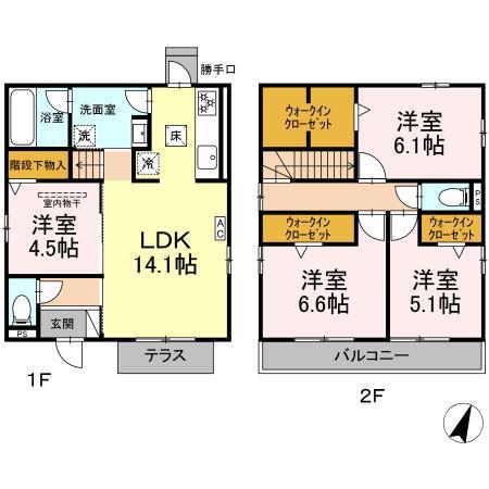 東海道本線 茅ケ崎駅 徒歩16分 2階建 新築(4LDK)の間取り写真