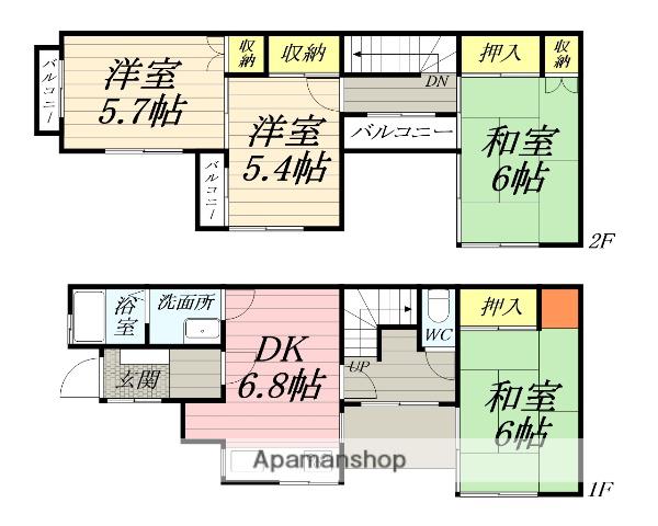 香川テラスハウス(4DK)の間取り写真