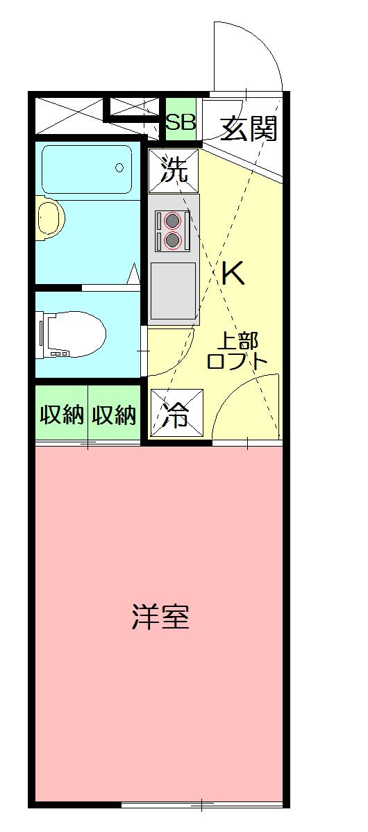 レオパレスラッキーハイムF(1K/1階)の間取り写真