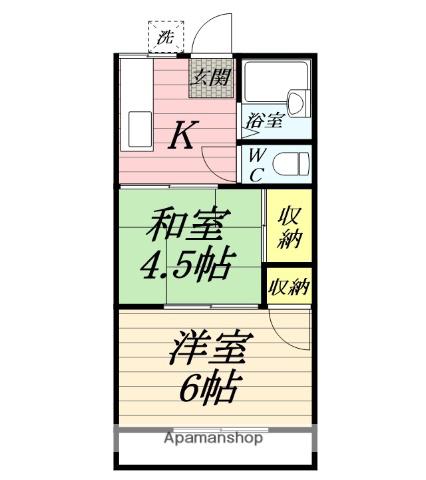 レピュート茅ヶ崎(2K/1階)の間取り写真