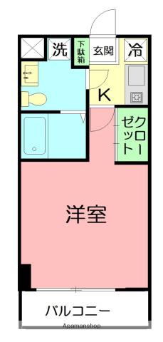 スガノビル(1K/3階)の間取り写真