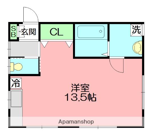 クリーンワン(ワンルーム/2階)の間取り写真