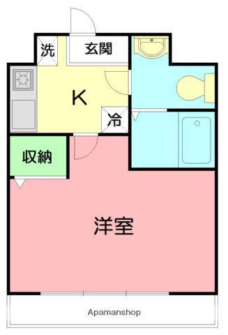 ライラック(1K/2階)の間取り写真