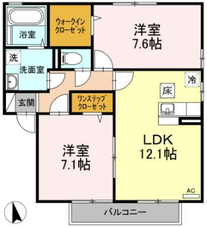 小田急電鉄小田原線 秦野駅 バス乗車時間：7分 富士見町入口バス停で下車 徒歩3分 2階建 築17年(2LDK/1階)の間取り写真