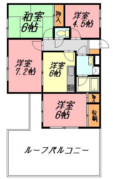 藤マンション(4DK/5階)の間取り写真