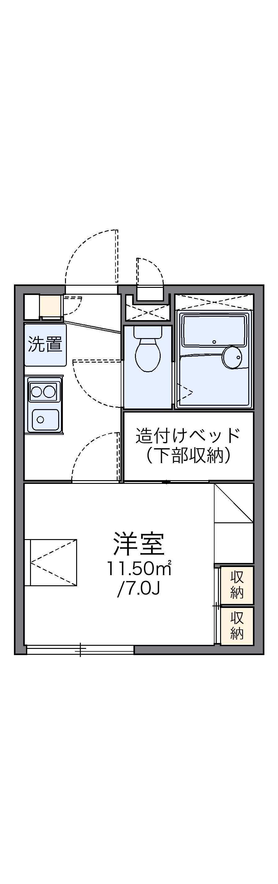 レオパレススズキ2号棟 1階階 間取り