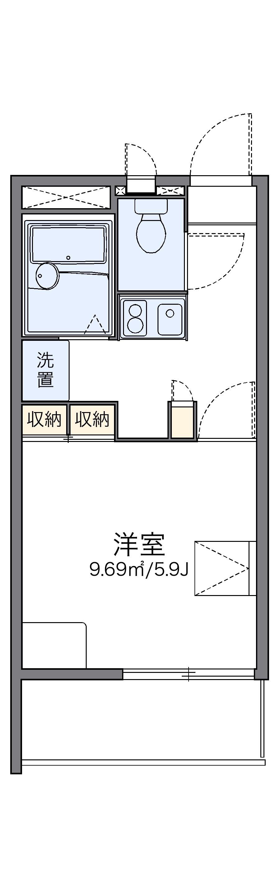レオパレスISEYA(1K/1階)の間取り写真