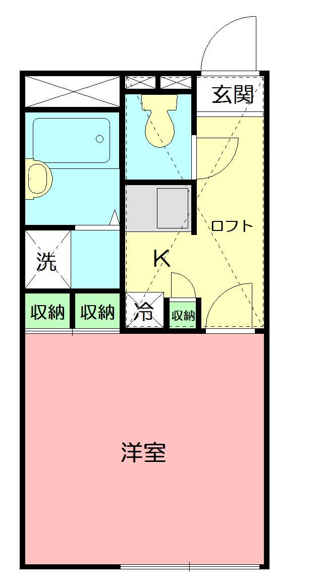 レオパレスネイティブⅢ(1K/2階)の間取り写真