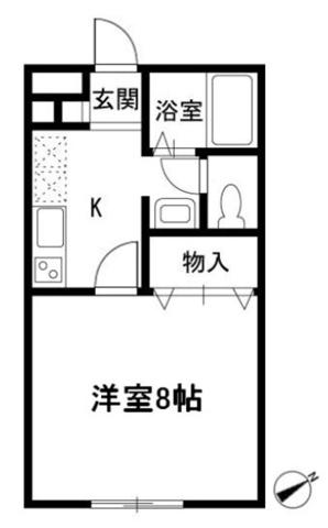 グレースレジデンス(1K/1階)の間取り写真