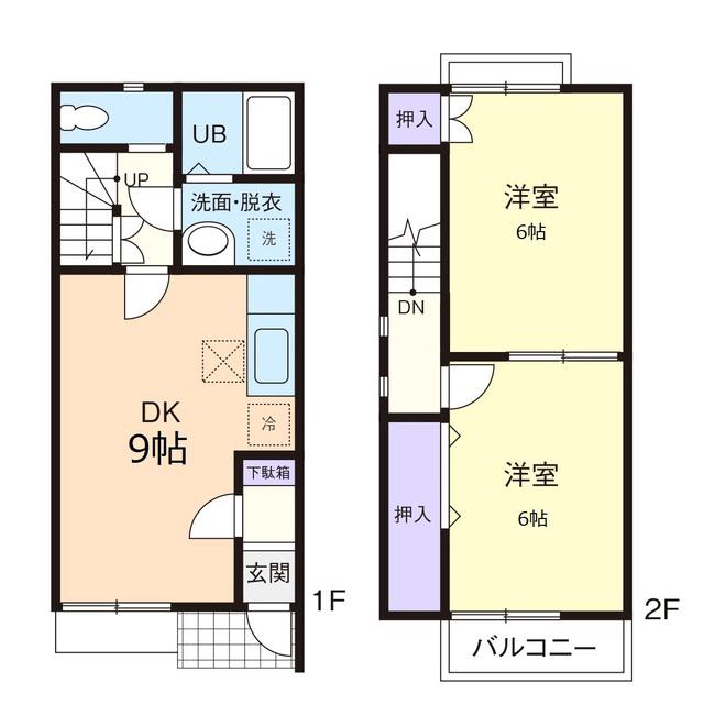 WOON ELF(2DK/2階)の間取り写真