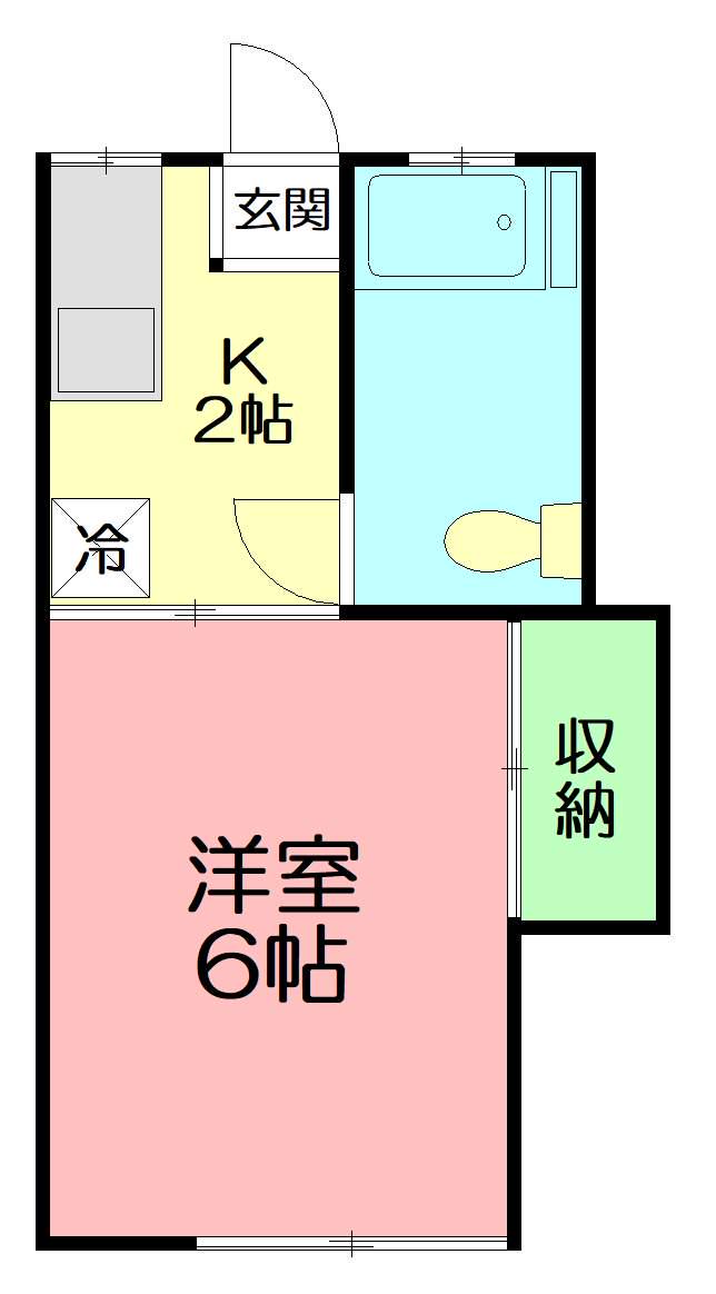 小田急電鉄小田原線 東海大学前駅 徒歩14分 2階建 築48年(1K/2階)の間取り写真