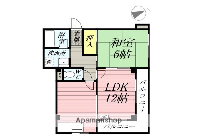 サンプレイス鵠沼(1LDK/3階)の間取り写真
