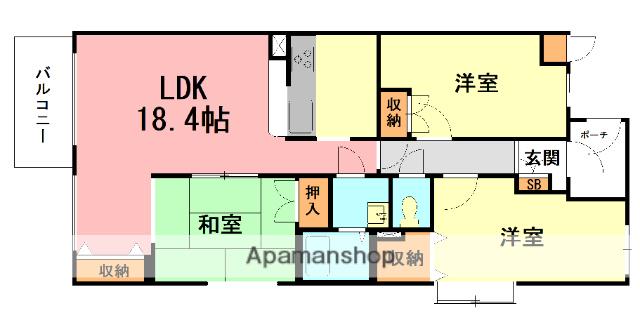 フィールド・サン(3LDK/4階)の間取り写真