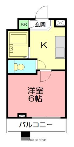 ライフピアモア辻堂(1K/2階)の間取り写真