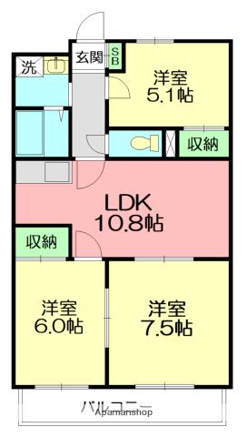 ラーク湘南(3LDK/3階)の間取り写真