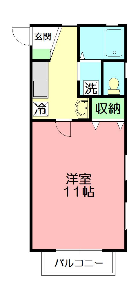 サンモリッツ(1K/1階)の間取り写真