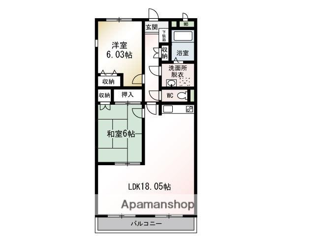 フルール湘南(2LDK/4階)の間取り写真