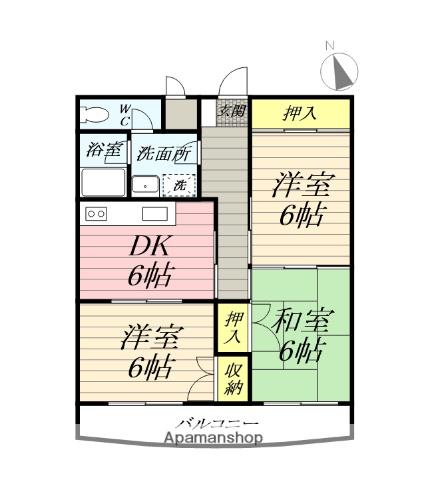 メゾン・ド・サンク(3DK/1階)の間取り写真