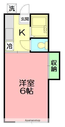 サンハイツ東海A・B(1K/2階)の間取り写真