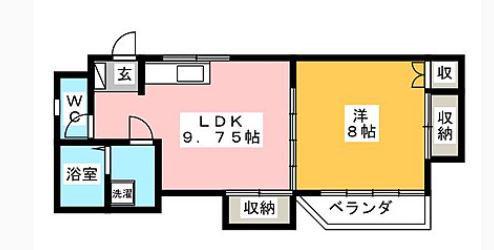 ホワイトハウス伊勢原(1DK/2階)の間取り写真