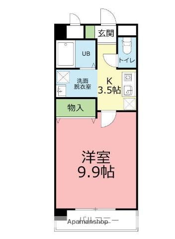 コンフォール伊勢原(1K/2階)の間取り写真