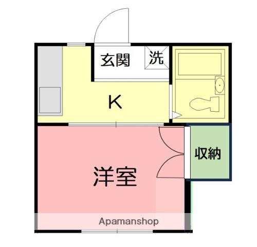 第二南原ハイツ(1K/1階)の間取り写真