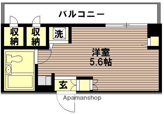 ライオンズマンション平塚明石町(ワンルーム/2階)の間取り写真